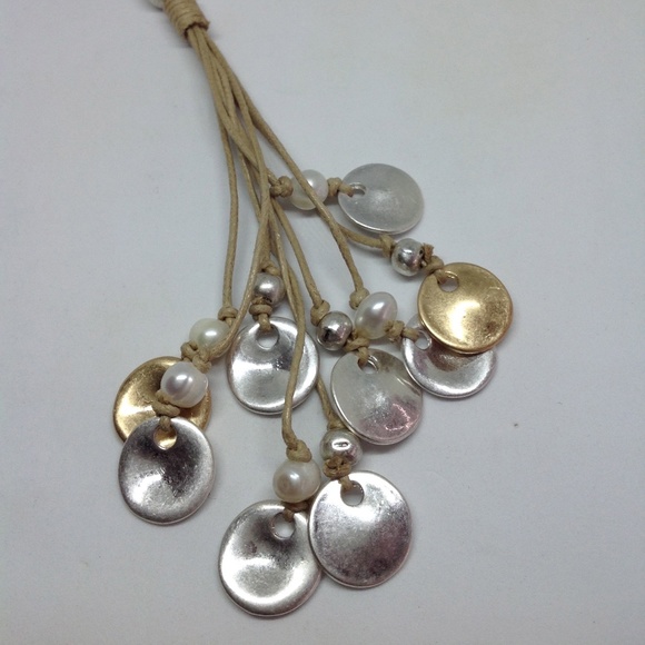 J. Jill NEW Pearl and Disk Cluster Pendant Necklace NWT - Picture 5 of 7